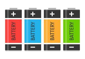 een reeks van vier kleurrijk batterijen. vector illustratie