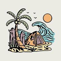 camping en kilte in zomer grafisch illustratie vector kunst t-shirt ontwerp