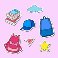 terug naar school- illustratie ontwerp stickers vector