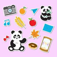 vector ontwerp van schattig panda stickers voor kinderen