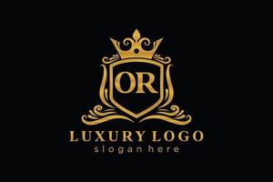 eerste of brief Koninklijk luxe logo sjabloon in vector kunst voor restaurant, royalty, boetiek, cafe, hotel, heraldisch, sieraden, mode en andere vector illustratie.