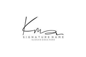 eerste km brief handtekening logo sjabloon elegant ontwerp logo teken symbool sjabloon vector icoon