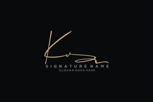 eerste kv brief handtekening logo sjabloon elegant ontwerp logo teken symbool sjabloon vector icoon