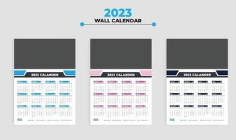 2023 muur kalender ontwerp vector