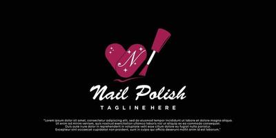 nagel salon icoon logo ontwerp manicure vector ontwerp nagel Pools en vrouw vinger logotype premie vector