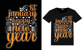 gelukkig nieuwjaar t-shirt ontwerp vector