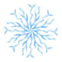 geïsoleerd waterverf sneeuwvlok. Aan wit achtergrond. symbool van winter. mooi decoratie. vector illustratie