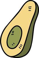 hand- getrokken gesneden avocado illustratie vector