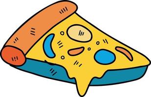 hand- getrokken gesneden pizza illustratie vector