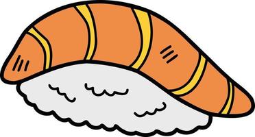 hand- getrokken Zalm sushi illustratie vector