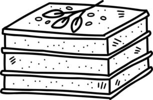 hand- getrokken lasagne illustratie vector