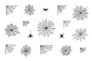 gemakkelijk reeks van hand- getrokken spin web illustratie. schattig flinterdun clip art. halloween tekening vector