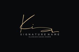 eerste ki brief handtekening logo sjabloon elegant ontwerp logo teken symbool sjabloon vector icoon