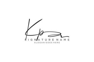 eerste kp brief handtekening logo sjabloon elegant ontwerp logo teken symbool sjabloon vector icoon