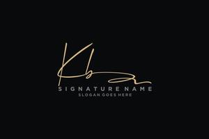 eerste kb brief handtekening logo sjabloon elegant ontwerp logo teken symbool sjabloon vector icoon