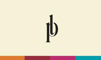 alfabet letters initialen monogram logo pl, lp, p en l vector