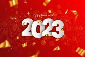 nieuw jaar 2023 creatief rood gouden abstract viering achtergrond vector