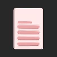 menu tekst knop 3d realistisch met roze vector illustratie