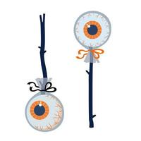 halloween lolly van de oog Aan een stok. vector