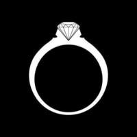 ring diamant silhouet voor verloofde en huwelijk icoon symbool en voor logo, pictogram of grafisch ontwerp element. vector illustratie