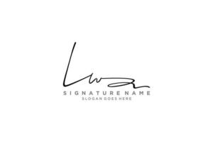 eerste lw brief handtekening logo sjabloon elegant ontwerp logo teken symbool sjabloon vector icoon