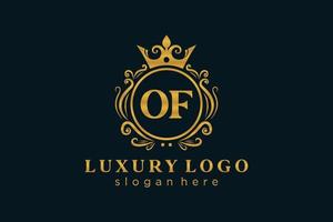 eerste van brief Koninklijk luxe logo sjabloon in vector kunst voor restaurant, royalty, boetiek, cafe, hotel, heraldisch, sieraden, mode en andere vector illustratie.
