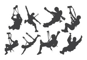 Gratis Zipline Actie Silhouet Vector