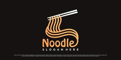 noedels logo ontwerp sjabloon voor noodle resto met creatief modern concept vector