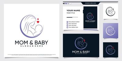 moeder en baby logo ontwerp met creatief element concept en bedrijf kaart sjabloon vector