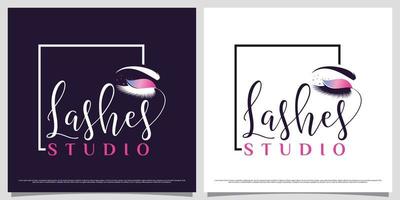 wimper logo ontwerp sjabloon voor schoonheid salon met creatief element concept vector