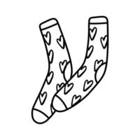 vector tekening illustratie vlak ontwerp kleurrijk sokken .textiel warm kleren sokken paar- schattig decoratie wol winter kleding.