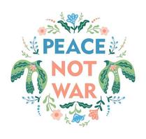 anti oorlog illustratie. duif van vrede en bloemen. vector sjabloon voor kaart, poster, folder en andere gebruik