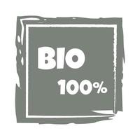 icoon voor verpakking van ecologisch producten Aan een wit achtergrond met de opschrift bio vector