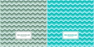 patroon pak van twee gemakkelijk en kleurrijk water Golf vorm vector