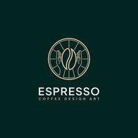 luxe logo wijnoogst koffie espresso vector