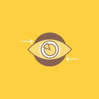 bedrijf, oog, marketing, visie, plan vlak lijn gevulde icoon. mooi logo knop over- geel achtergrond voor ui en ux, website of mobiel toepassing vector