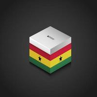 Ghana vlag gedrukt Aan stemmen doos vector