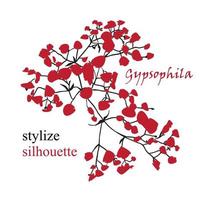 Afdeling van mooi hand getekend silhouet gypsophila vector