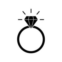ring diamant vlak icoon vector