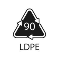 composieten recycling symbool ldpe 90. vectorillustratie vector