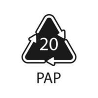 papier recycling symbool pap 20. vectorillustratie vector