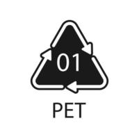 huisdier 01 recycling code symbool. plastic recycling vector polyethyleen teken.