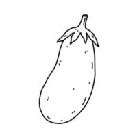 aubergine groente geïsoleerd op een witte achtergrond. biologische gezonde voeding. vector handgetekende illustratie in doodle stijl. perfect voor kaarten, logo, decoraties, recepten, verschillende ontwerpen.