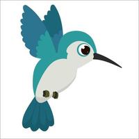 kolibrie vogel dier vliegend schattig tekenfilm stijl illustratie vector