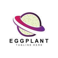 aubergine logo ontwerp, groenten illustratie Purper groente plantage vector, Product merk icoon sjabloon vector