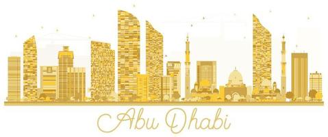 Abu Dhabi stad skyline gouden silhouet. vector