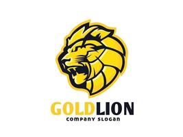 goud leeuw hoofd logo vector