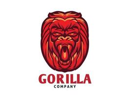 gorilla hoofd dier logo vector