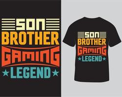 zoon broer gaming legende gaming t-shirt ontwerp pro downloaden vector
