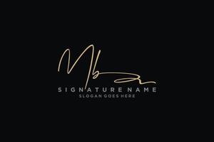 eerste mb brief handtekening logo sjabloon elegant ontwerp logo teken symbool sjabloon vector icoon